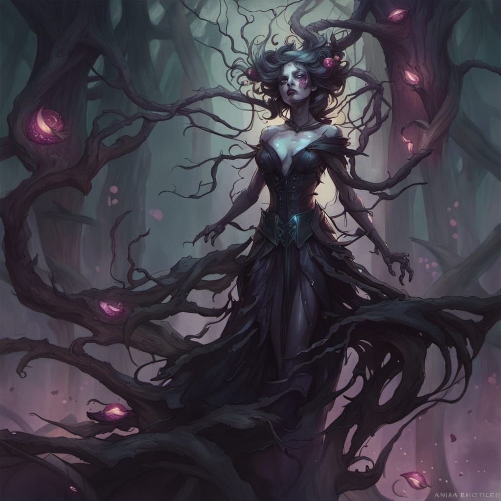 A beautiful dead dark witch