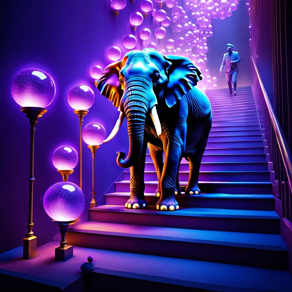 Elephant in Antelope Mask: Surreal 16K Magic