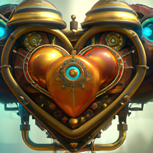 Steampunk Heart: Detailed Matte Painting in 8k