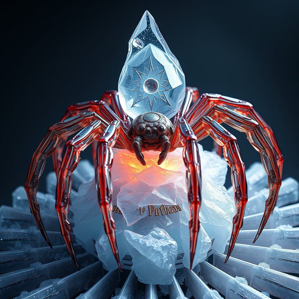 Ethereal Ice Spider on Whirling Fan