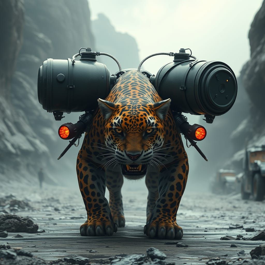 Cyberpunk Jaguar with Industrial Tanks