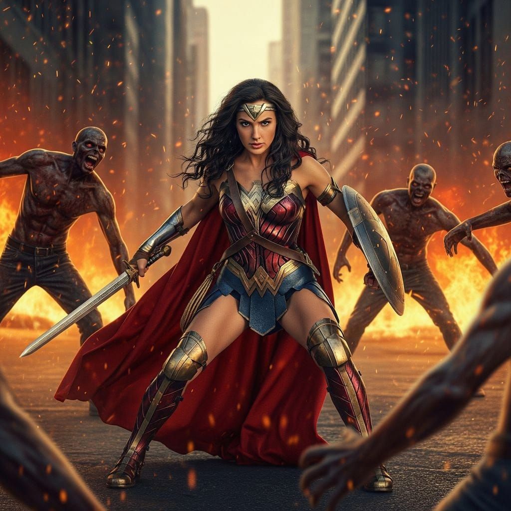 Wonder Woman Battles Zombie Horde in Ultra-Detailed Photo