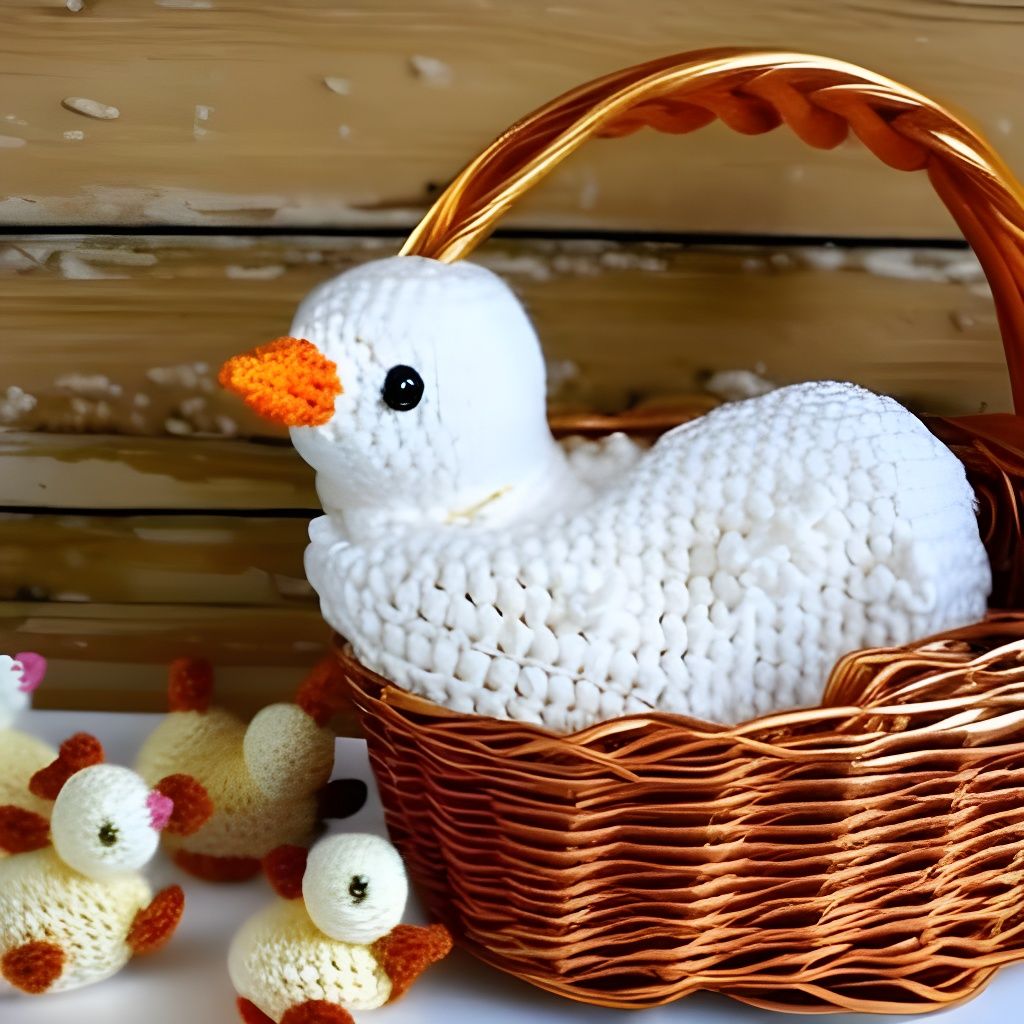 Amigurumi Hen and Chicks in Basket