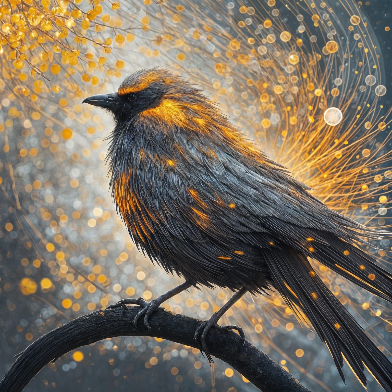 Glowing Bird Illuminated in Sunset Glow