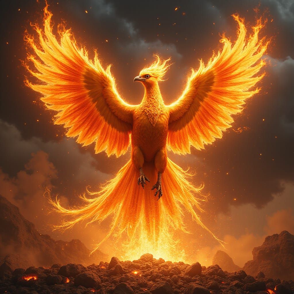 Phoenix Rising in Fire and Light