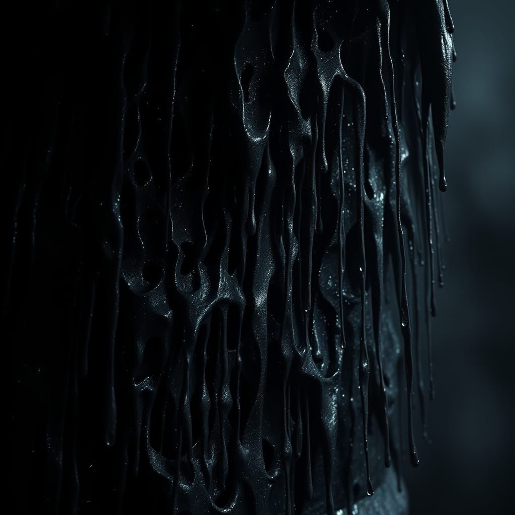 Oozing Iron Shadow in Hyperrealistic Style