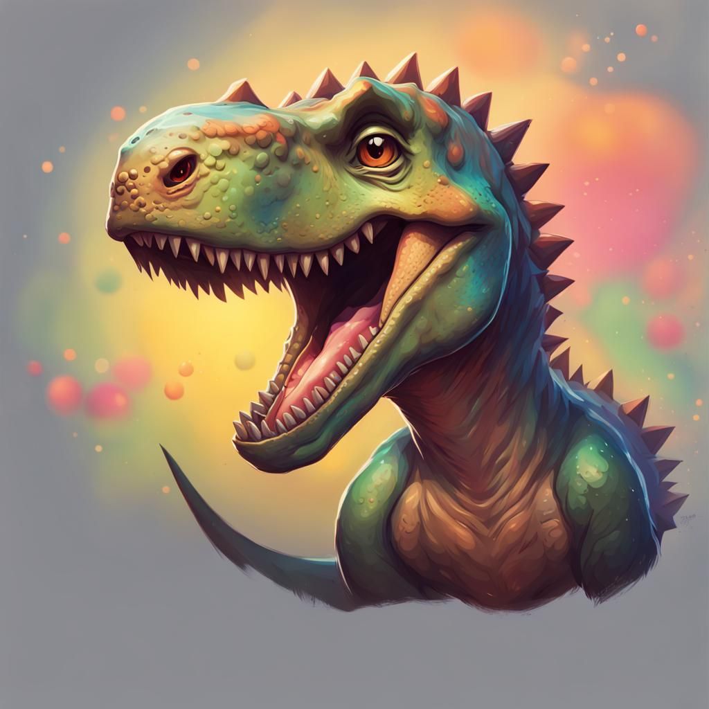 Hyperrealistic Smol Dino with Cute Smile