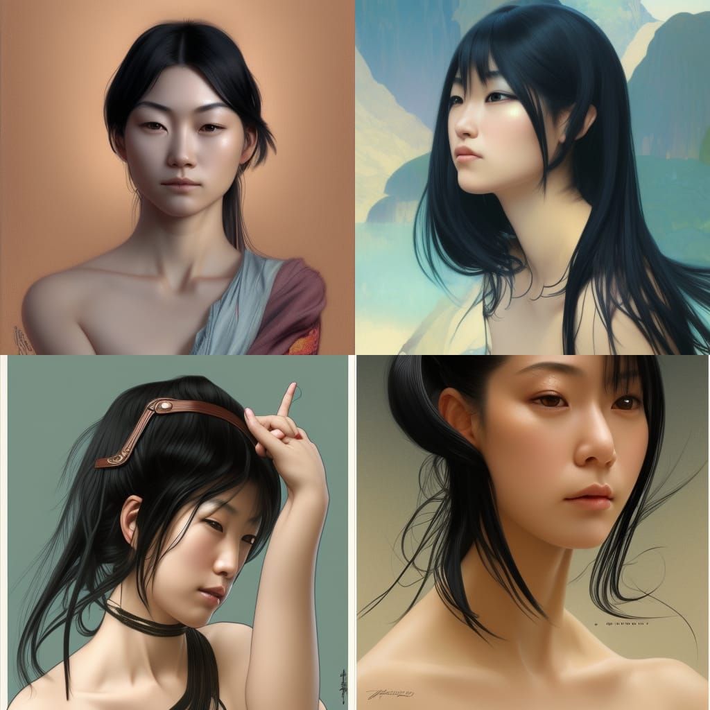 Detailed Portrait of a Petite Japanese Woman