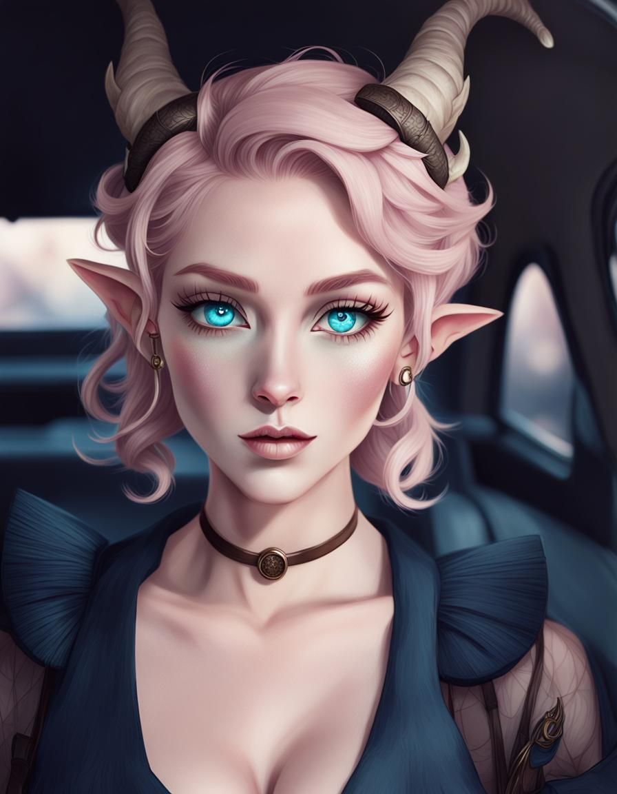 Pastel Pink Satyr Profile Picture in 1950s Style