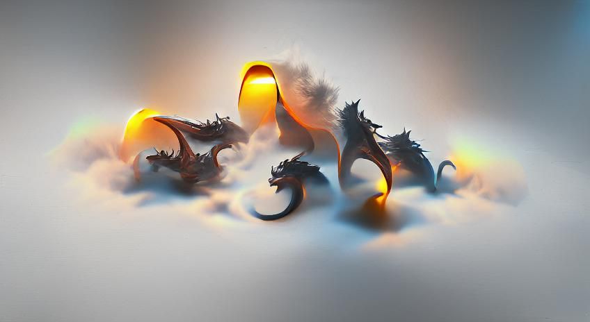 Majestic Dragons in Volumetric Lighting