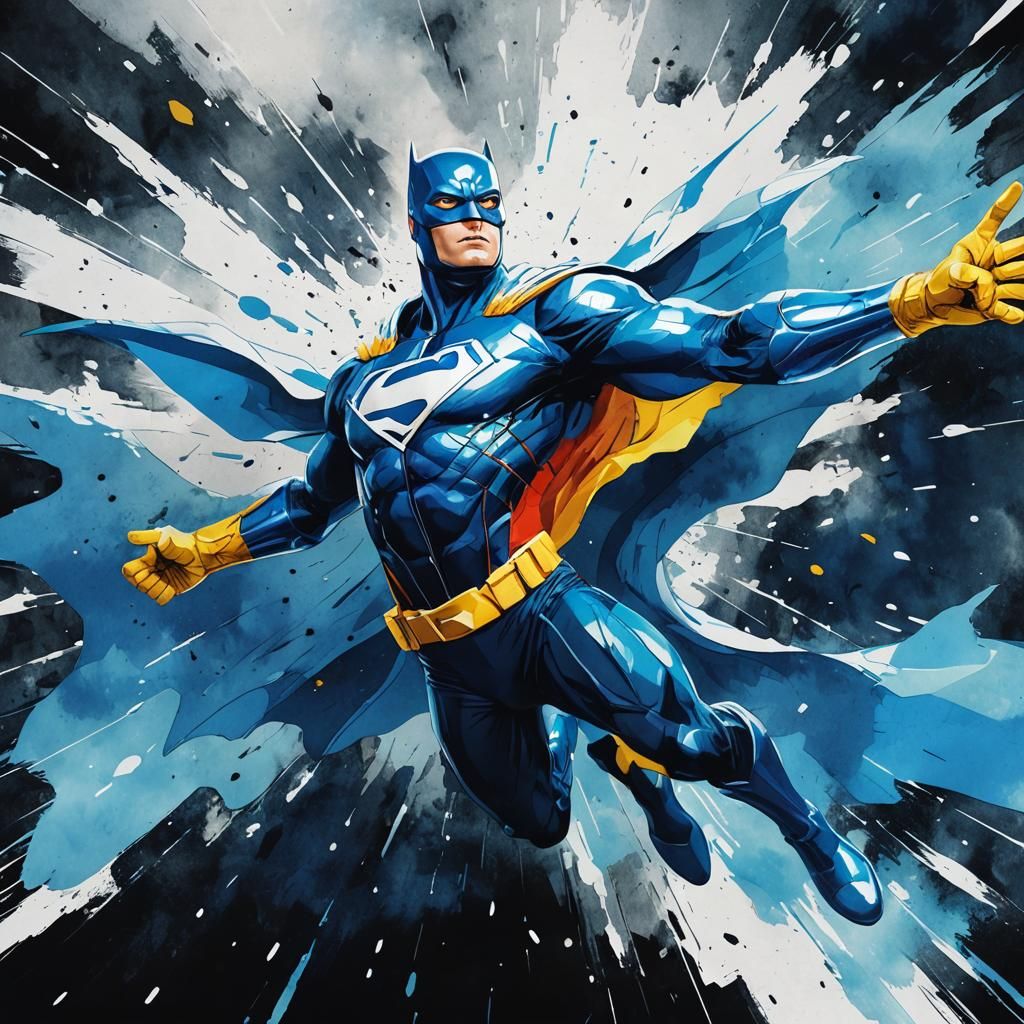 Dynamic Superhero Ready for Action