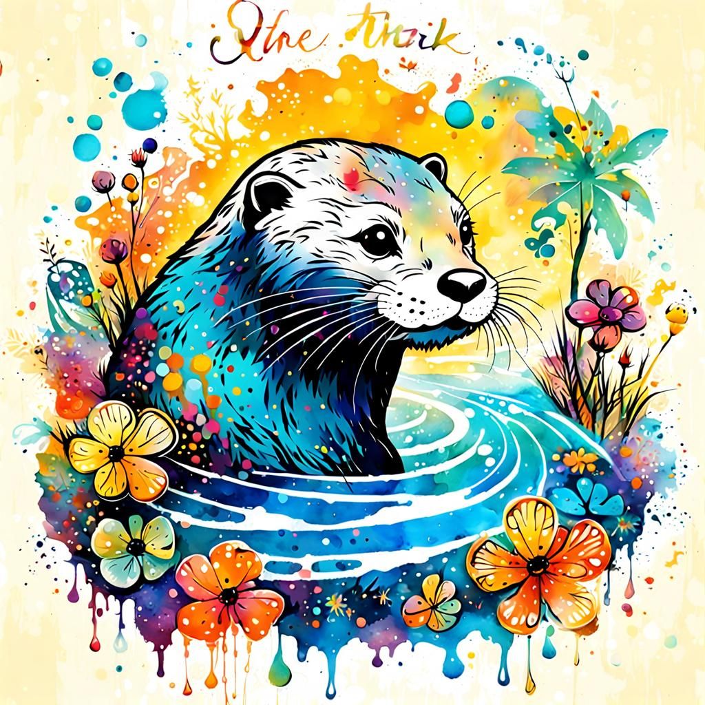 Ink Splat Otter