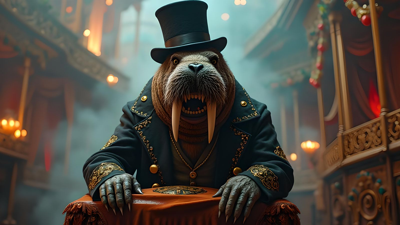 Sinister Walrus in Tophat: Detailed Concept Art