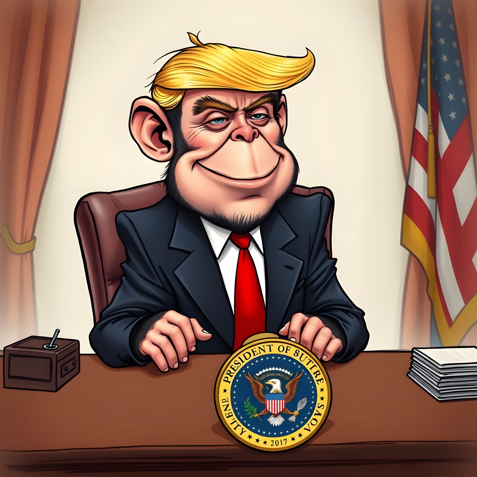 Trump Monkey in a Sarcastic Attitude