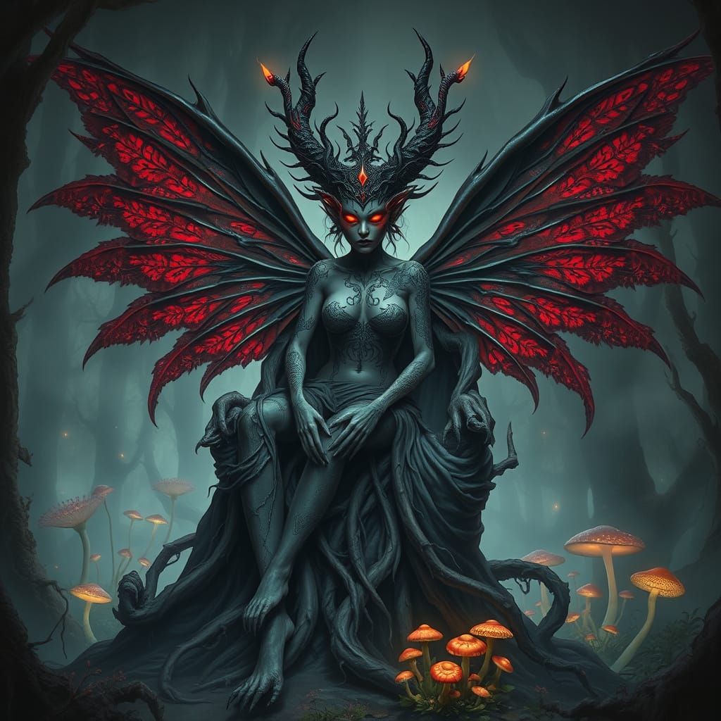 Ethereal Fairy Queen on Root Throne