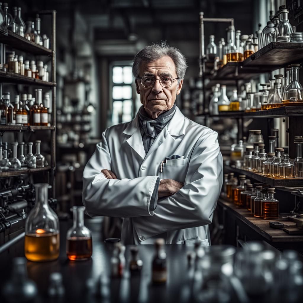 Hyperrealistic Portrait of a German Chemist in HDR