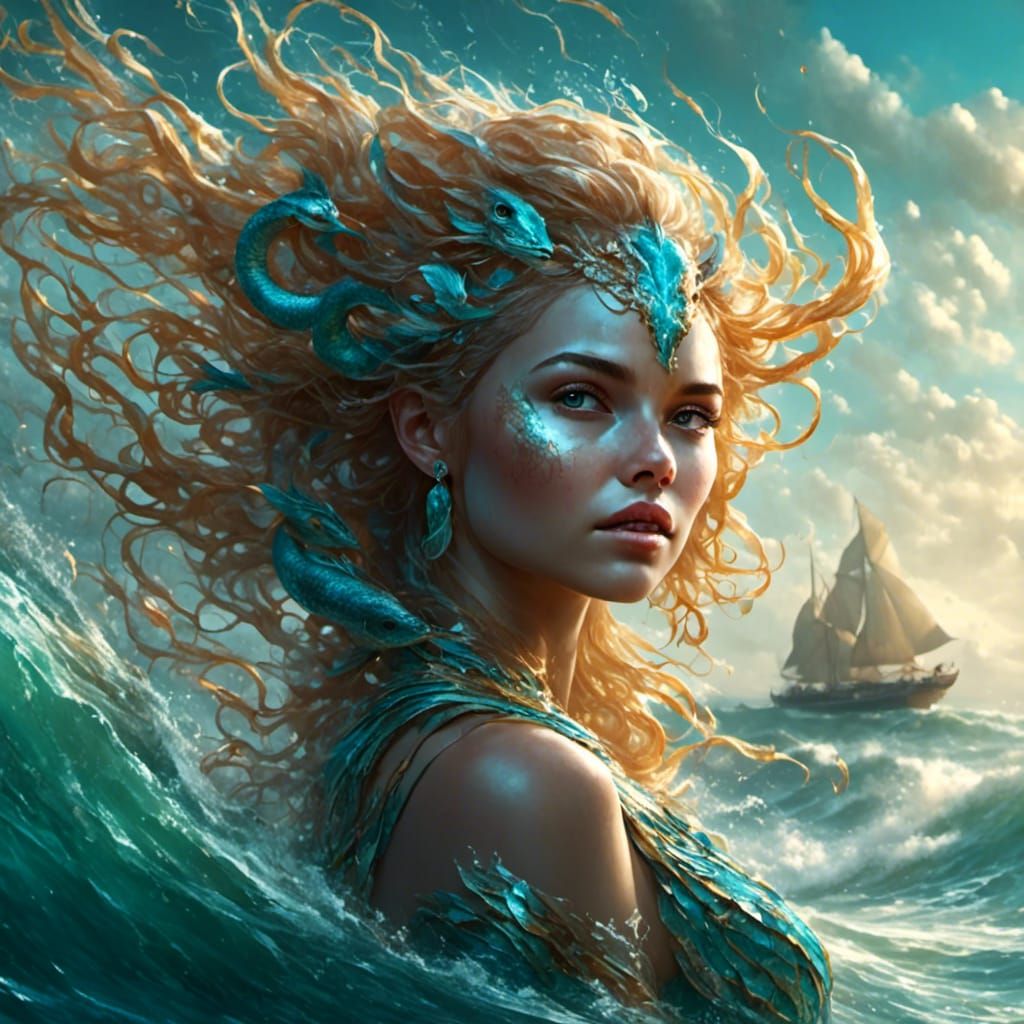 Hyperrealistic Siren Portrait in 8k Resolution