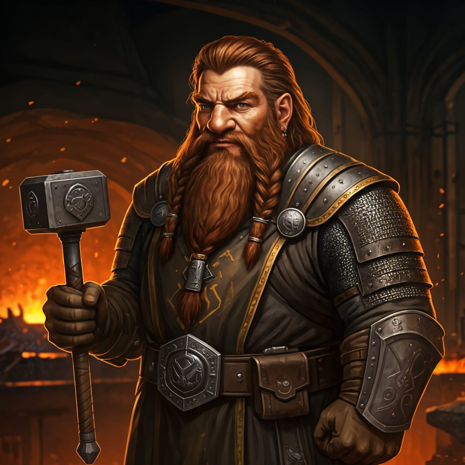 Dwarven Forge Cleric in Steel Gray Armor