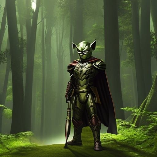 Yoda in Iron Man Suit in Dark Forest