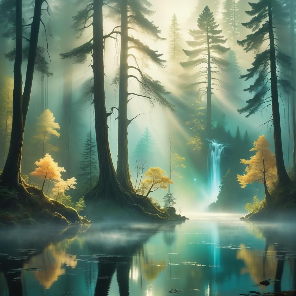 Glowing Forest: A Whimsical Fantasy Landscape