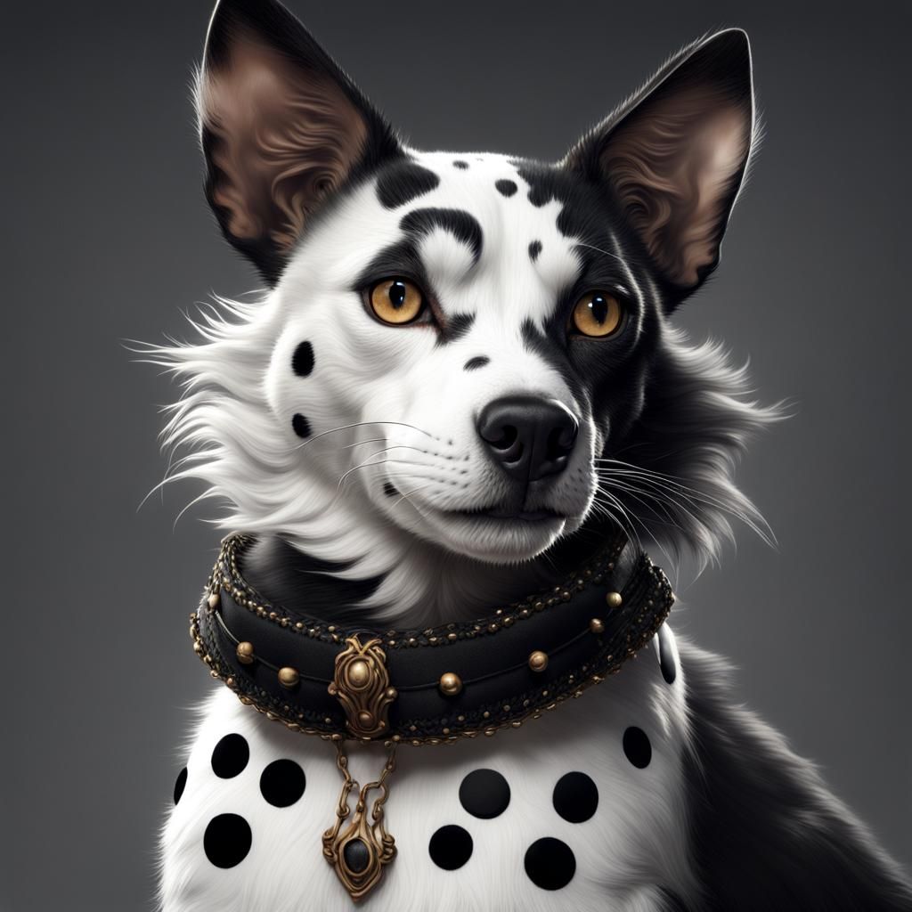 Dog with Cat Features: Detailed Fantasy Art