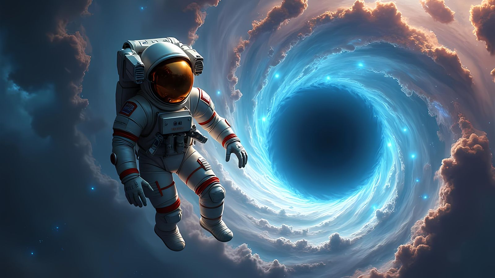 Astronaut and Black Hole Digital Matte Painting