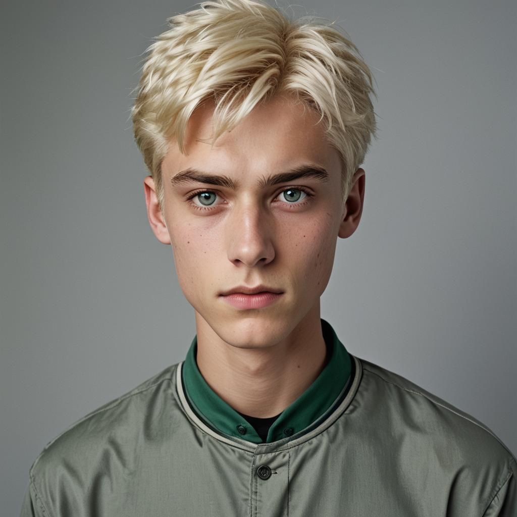 Platinum Blonde Teenager Portrait with Studio Lighting