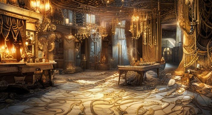 Pirate Cave Overflowing with Gold and Jewels