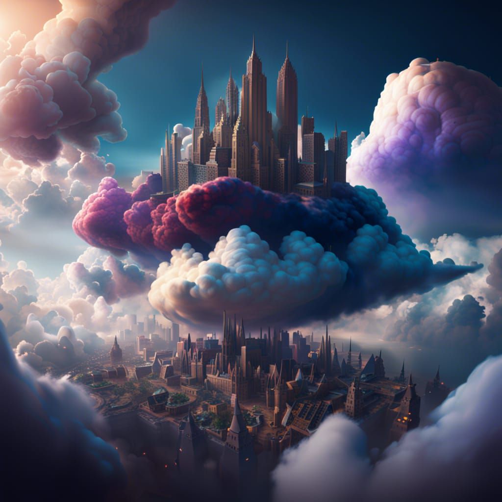 Fantastical Cloud City Concept Art