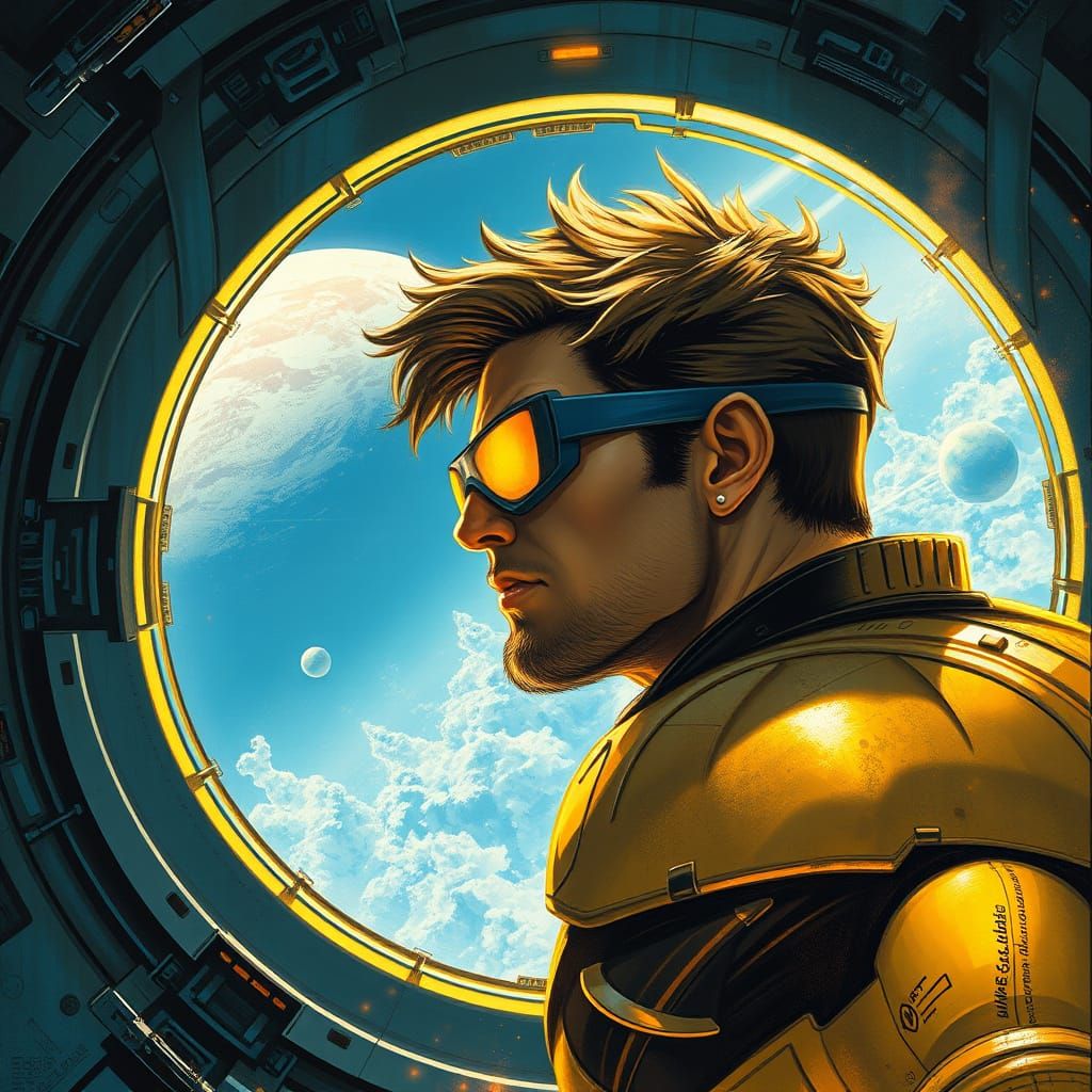 Cyclops Gazes at Planet OA from Spaceship