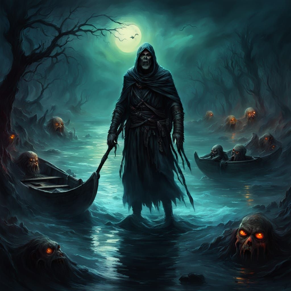 Charon Crossing the River Styx: A Dark Fantasy