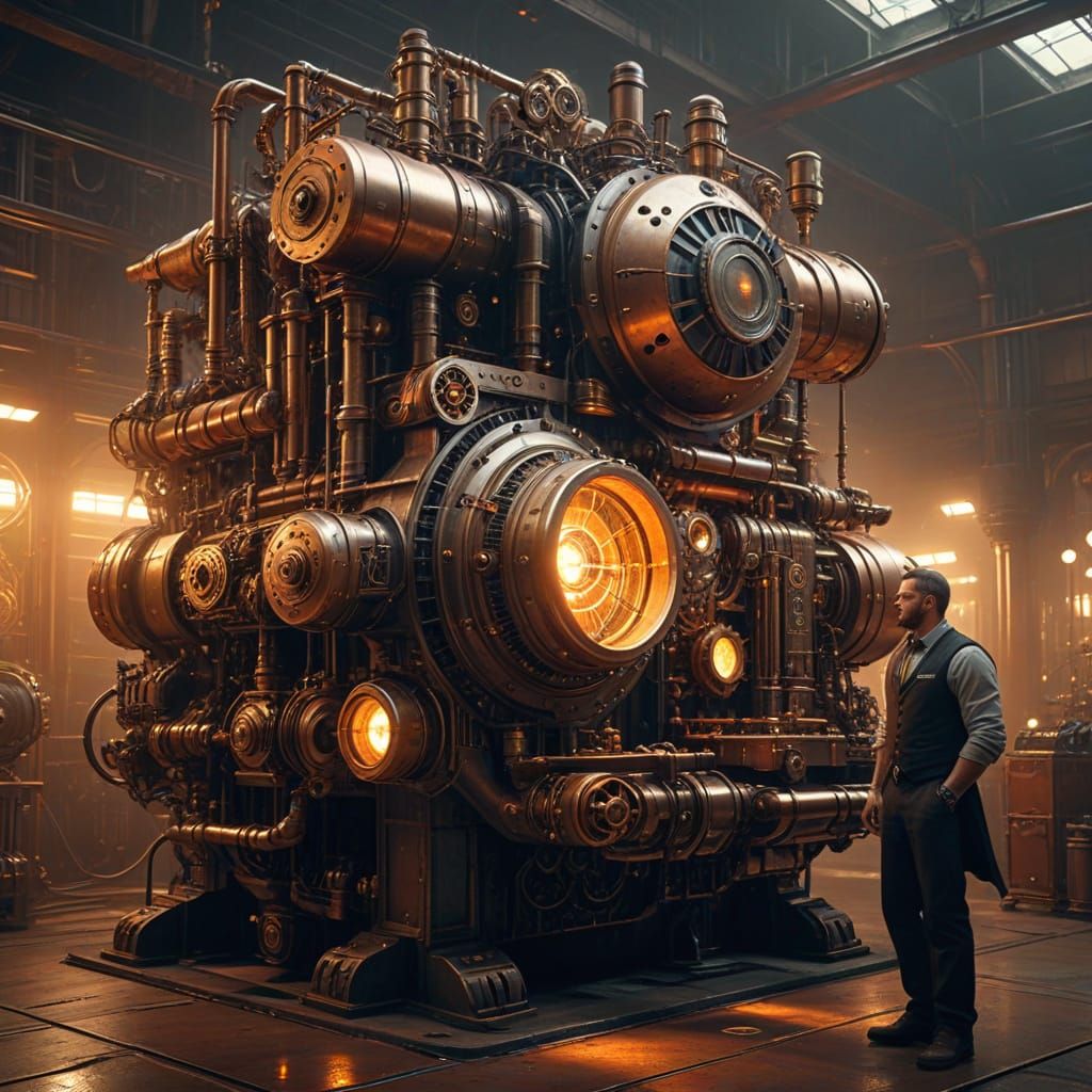 Masterful Steampunk Engine Concept Art