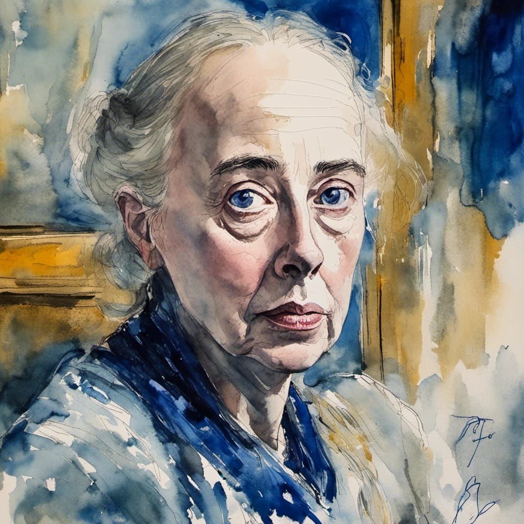 Expressive Portrait of Woman in Expressionist Style