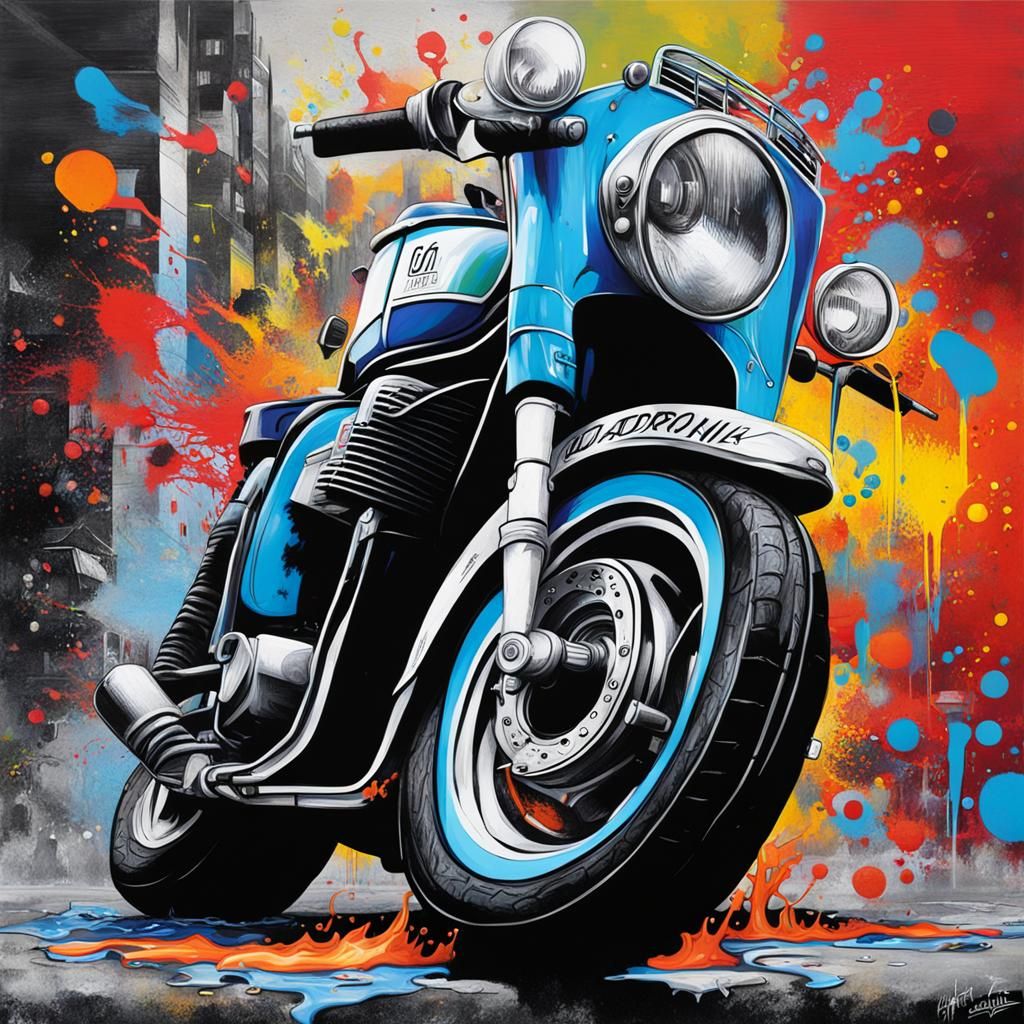 Colorful Graffiti Art in Polychromatic Style