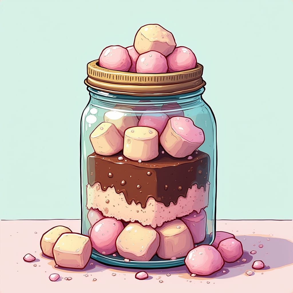 Funny Marshmallow Fudge layered jar