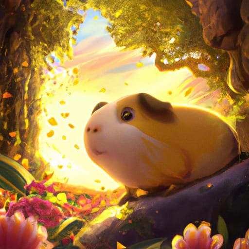 Guinea Pig in Studio Ghibli Anime Style