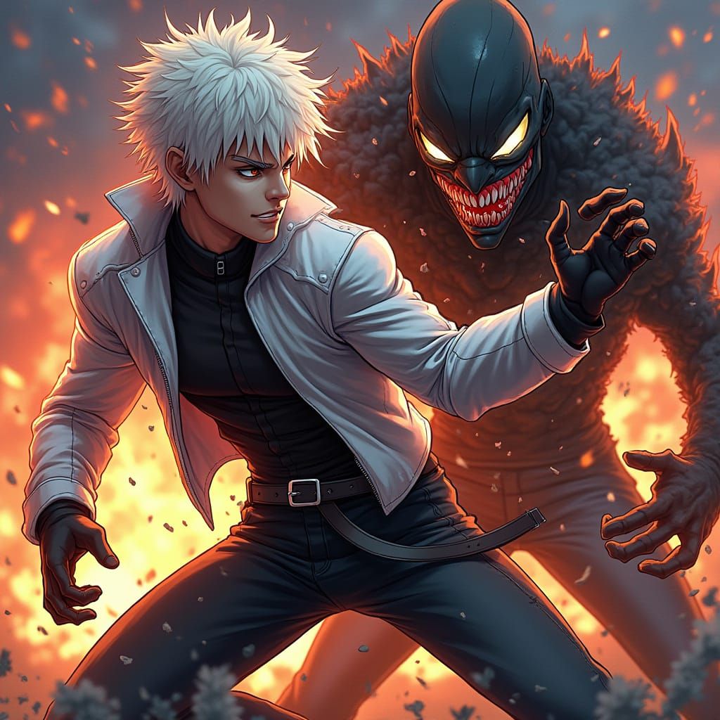 Anime Aaron Lycan Battles Ein in Epic Anime Scene