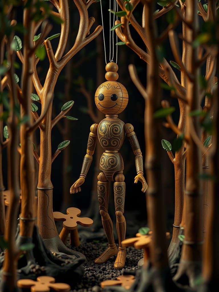 Wooden Marionette in Stop Motion Animation