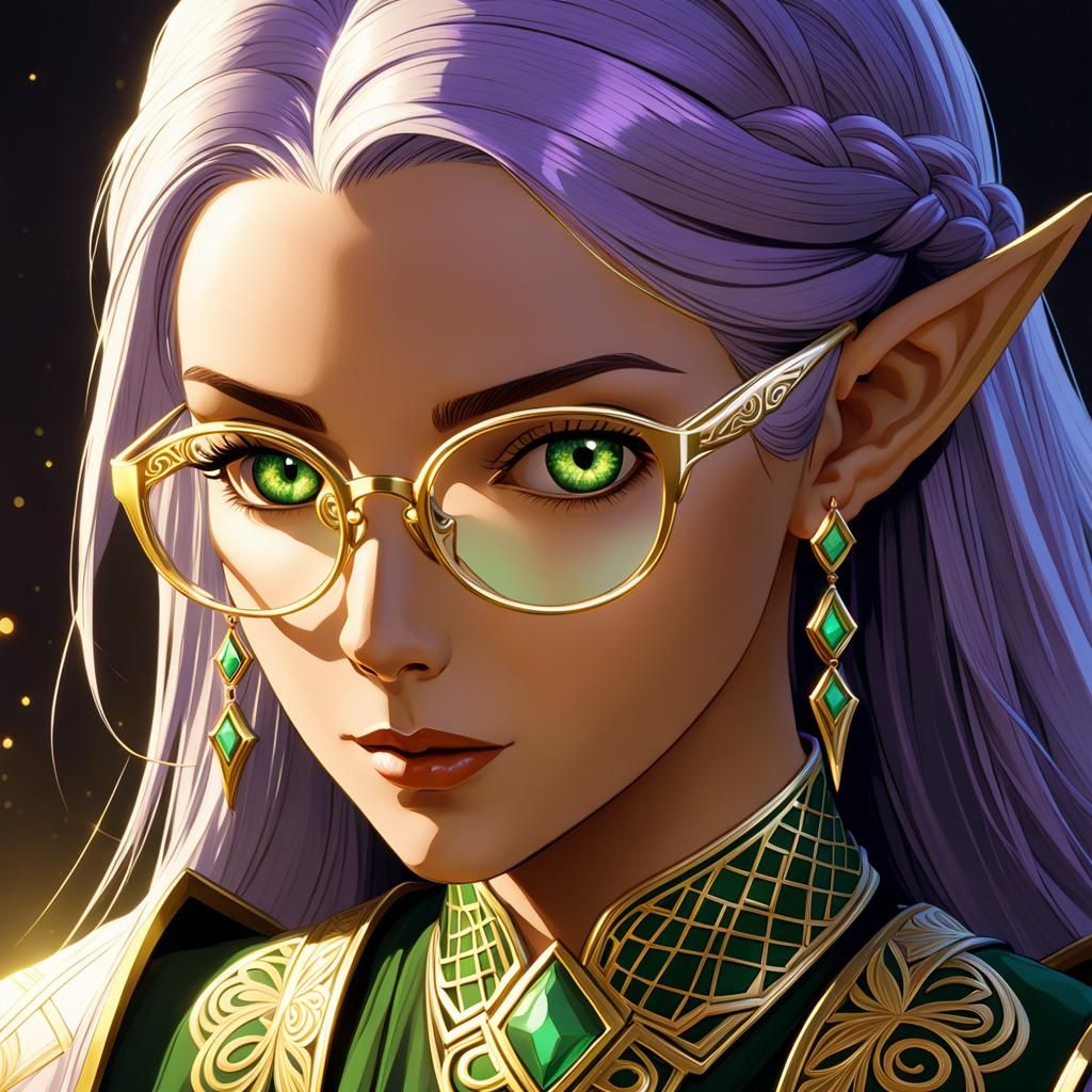 High Elf Female Portrait in Dark Fantasy Style
