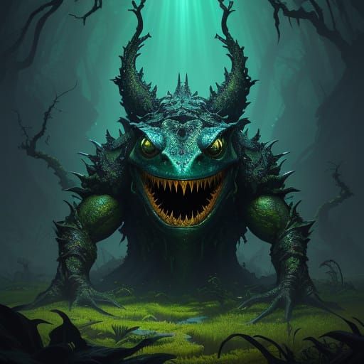 Ethereal Horror: Monstrous Amphibian-Plant Hybrid Emerges