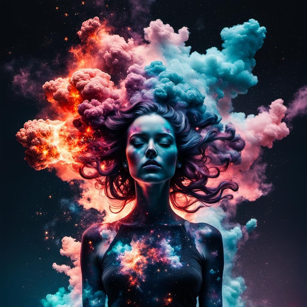 Dreaming Girl: Blood Fire, Galaxy, Double Exposure