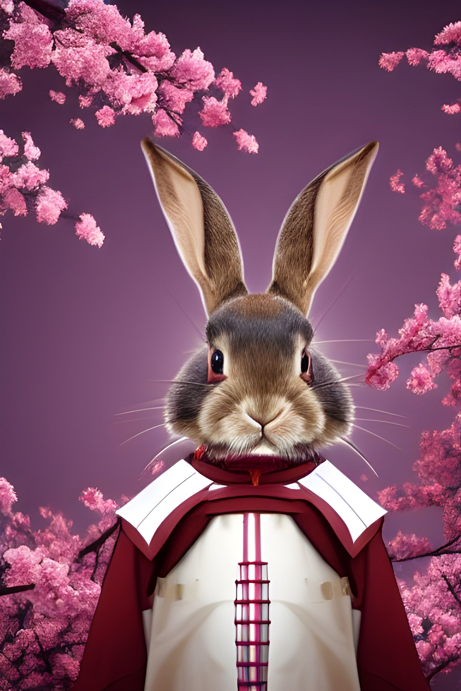 Cute rabbit samurai