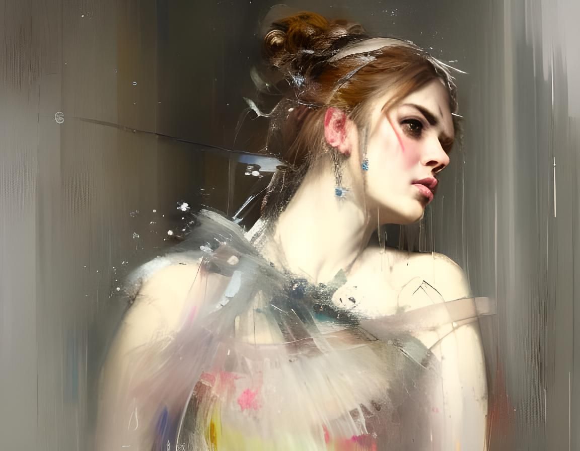 Victorian Portrait of Desdemona with Splash Background