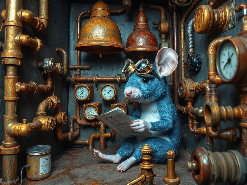 Steampunk Mouse Studies Manual in Workshop