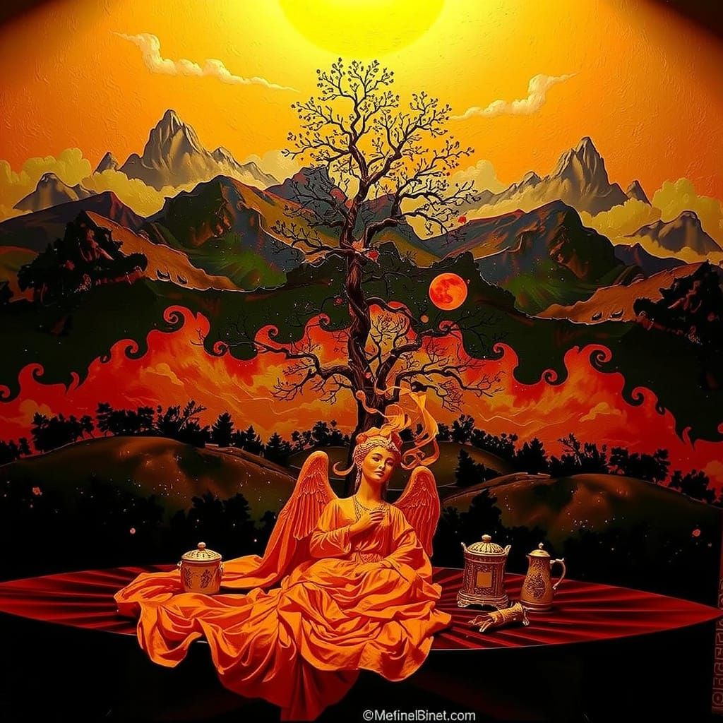 Golden Hour Landscape with Warm Lighting