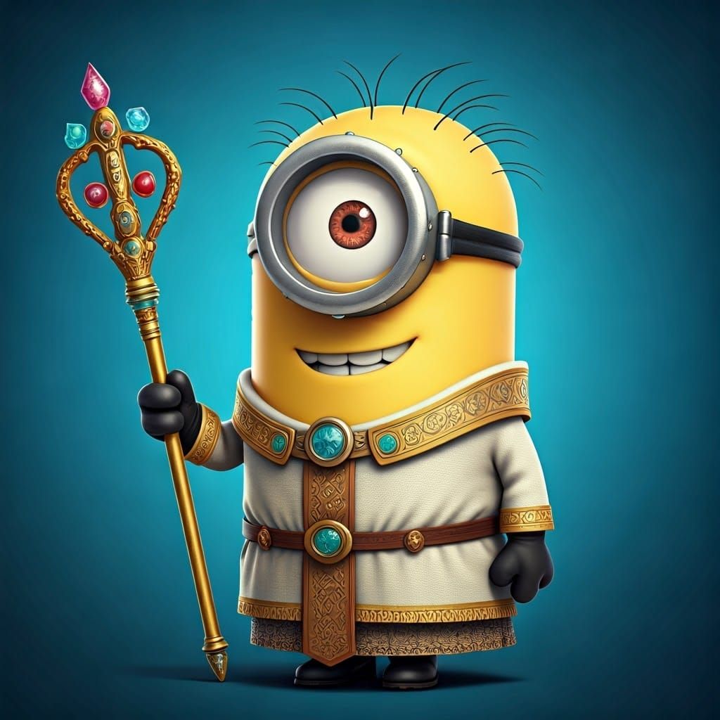 Minion Cleric in Pixar Style