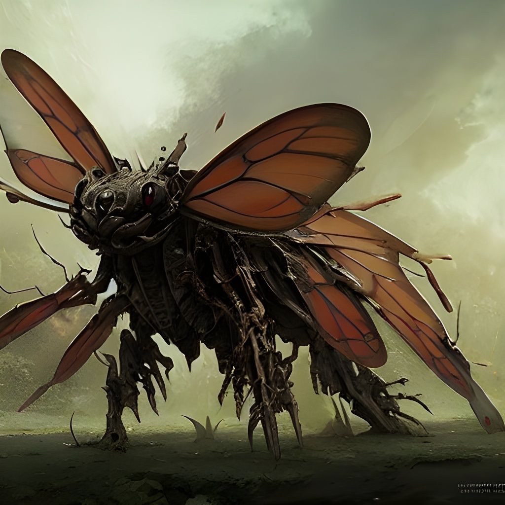 Butterfree Concept Art in Dark Fantasy Style