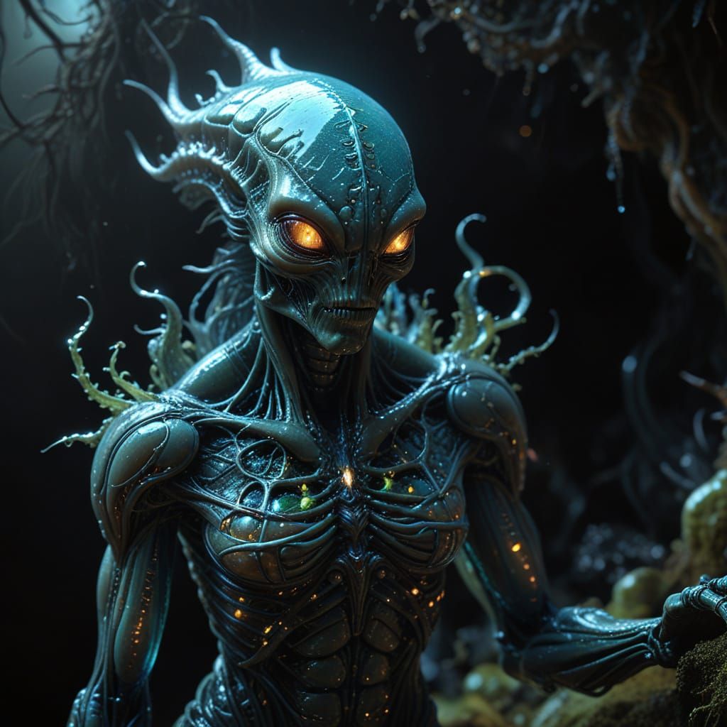 Grotesquely Beautiful Alien World Unfolds in Eerie, Biolumin...