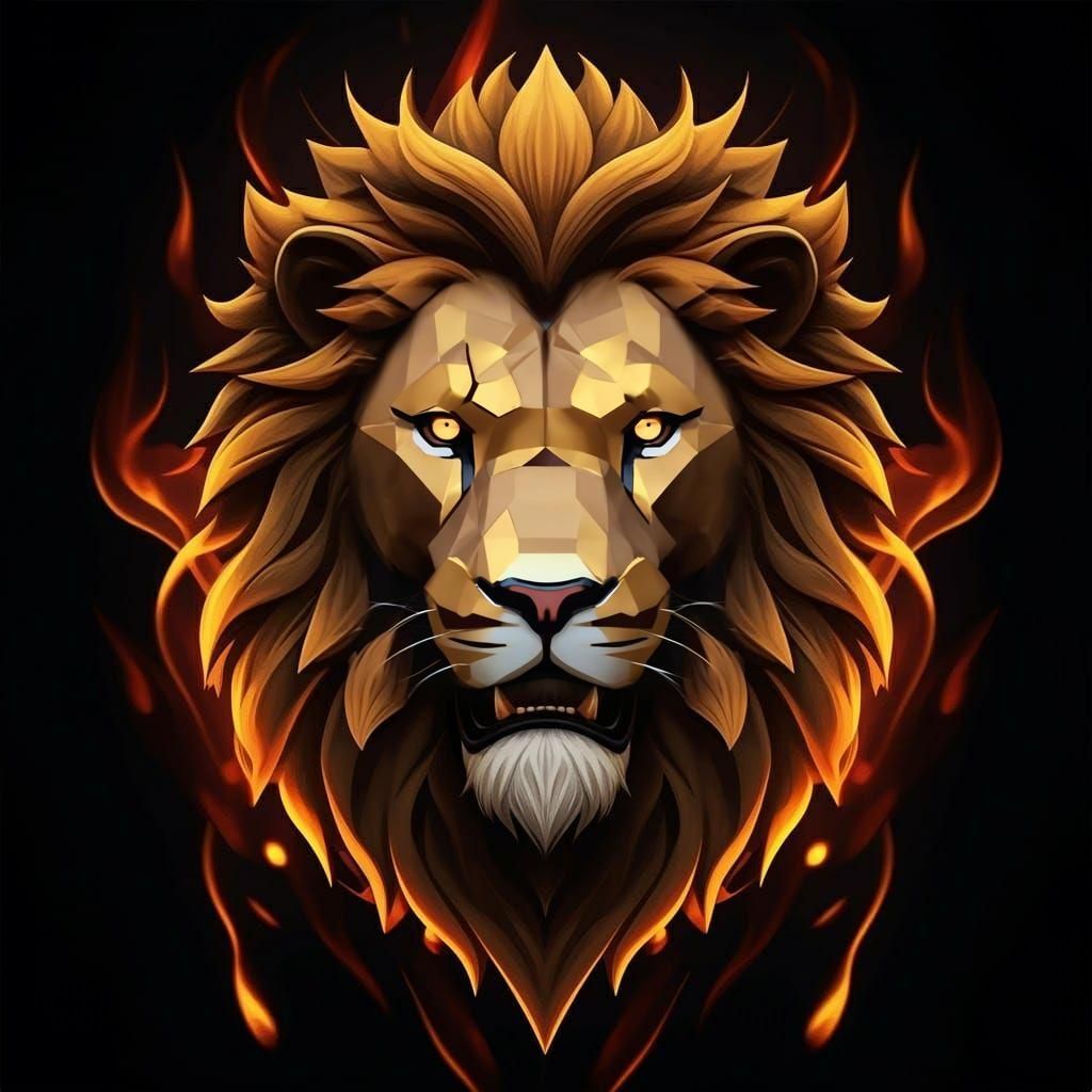 Animated Lion Logo in 3D Anime Style