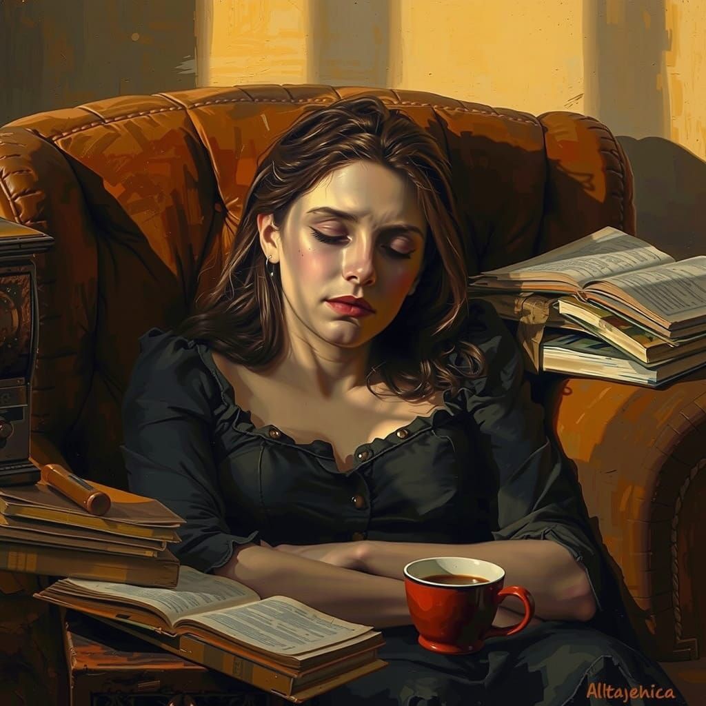 Despairing Figure in Monochromatic Hues